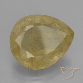 Cuarzo rutilo Amarillo claro natural de 18.19 ct, En forma de pera, Transparente