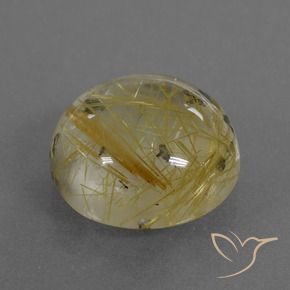 Cuarzo rutilo Marrón-dorado muy claro natural de 8.90 ct, Redondo, Transparente