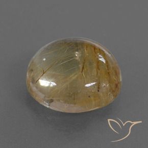 Cuarzo rutilo Marrón-dorado muy claro natural de 7.22 ct, Redondo, Transparente