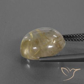 Cuarzo rutilo Marrón-dorado muy claro natural de 7.50 ct, Redondo, Transparente