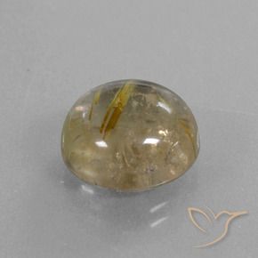 Cuarzo rutilo Marrón-dorado muy claro natural de 8.48 ct, Redondo, Transparente