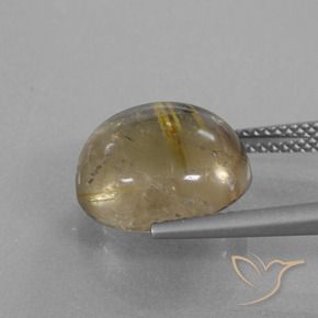 Cuarzo rutilo Marrón-dorado muy claro natural de 8.48 ct, Redondo, Transparente