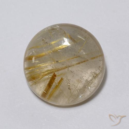 6.24ct Natural Marrón-dorado muy claro Cuarzo rutilo, Redondo, Transparente