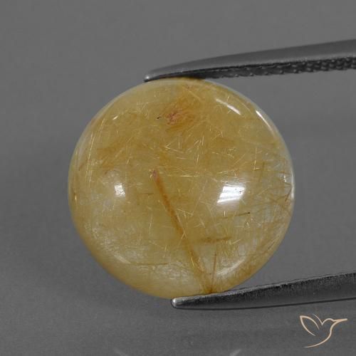 6.33ct Natural Amarillo dorado Cuarzo rutilo, Redondo, Translúcido