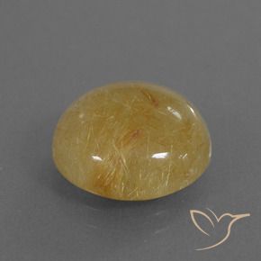 Cuarzo rutilo Amarillo dorado natural de 6.33 ct, Redondo, Translúcido