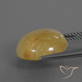 Cuarzo rutilo Amarillo dorado natural de 6.33 ct, Redondo, Translúcido