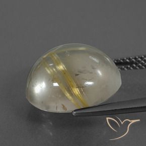 Cuarzo rutilo Marrón-dorado muy claro natural de 8.60 ct, Redondo, Transparente