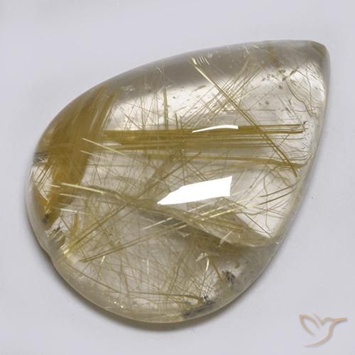 17.23ct Natural Marrón-dorado muy claro Cuarzo rutilo, En forma de pera, Transparente