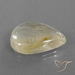 Cuarzo rutilo Amarillo toscana natural de 15.49 ct, En forma de pera, Transparente