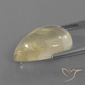 Cuarzo rutilo Amarillo toscana natural de 15.49 ct, En forma de pera, Transparente
