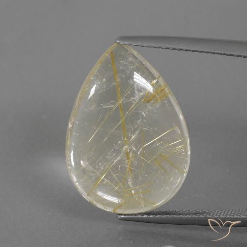 12.47ct Natural Amarillo toscana Cuarzo rutilo, En forma de pera, Transparente