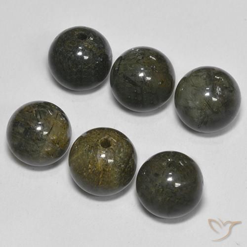 Gemas de Cuarzo rutilo Marrón natural de 21.81 ct, Esfera / Bola, Translúcido