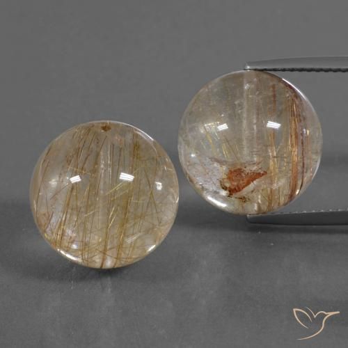 40.58ctw Natural Marrón cálido Cuarzo rutilo, Esfera / Bola, Transparente