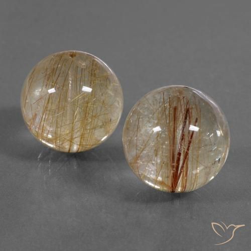 Gemas de Cuarzo rutilo Marrón cálido natural de 40.58 ct, Esfera / Bola, Transparente