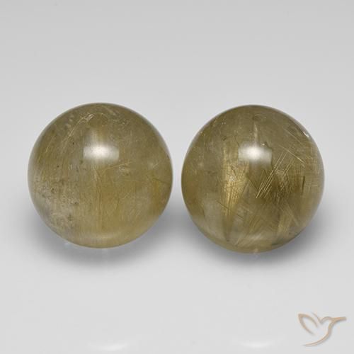 43.02ctw Natural Amarillo medio Cuarzo rutilo, Esfera / Bola, Transparente
