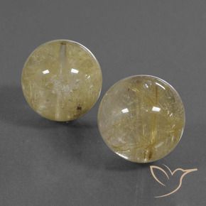Gemas de Cuarzo rutilo Amarillo claro natural de 38.74 ct, Esfera / Bola, Transparente