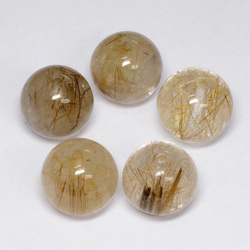 Gemas de cuarzo rutilado multicolor natural de 35,51 ct, esfera / bola, transparente