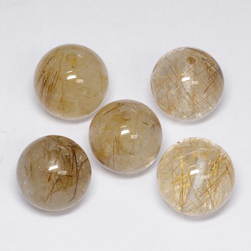 Gemas de cuarzo rutilado multicolor natural de 35,51 ct, esfera / bola, transparente