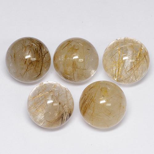 Gemas de cuarzo rutilado multicolor natural de 35,51 ct, esfera / bola, transparente
