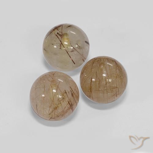25.54ctw Natural Marrón muy claro Cuarzo rutilo, Esfera / Bola, Transparente