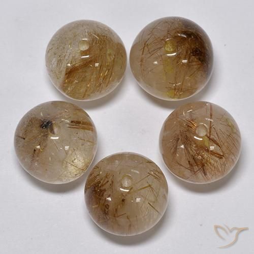 25.32ctw Natural Marrón-dorado claro Cuarzo rutilo, Esfera / Bola, Transparente