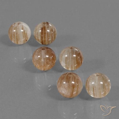 33.37ctw Natural Claro y bronce dorado Cuarzo rutilo, Esfera / Bola, Transparente
