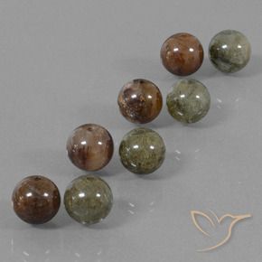 Gemas de Cuarzo rutilo Multicolor natural de 36.32 ct, Esfera / Bola, Translúcido