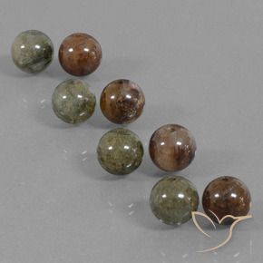 Gemas de Cuarzo rutilo Multicolor natural de 36.32 ct, Esfera / Bola, Translúcido