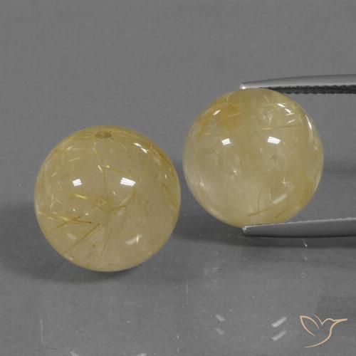 35.82ctw Natural Amarillo cálido Cuarzo rutilo, Esfera / Bola, Transparente