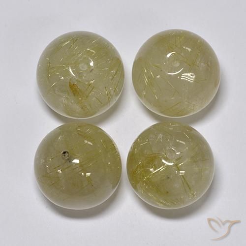 69.93ctw Natural Amarillo pálido Cuarzo rutilo, Esfera / Bola, Transparente