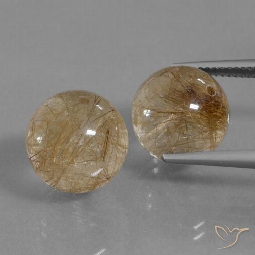 27.53ctw Natural Dorado medio Cuarzo rutilo, Esfera / Bola, Transparente