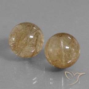 Gemas de Cuarzo rutilo Dorado medio natural de 27.53 ct, Esfera / Bola, Transparente