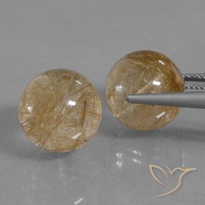 Gemas de Cuarzo rutilo Dorado medio natural de 27.53 ct, Esfera / Bola, Transparente
