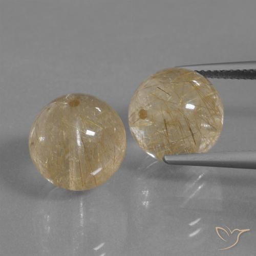 23.25ctw Natural Marrón-dorado muy claro Cuarzo rutilo, Esfera / Bola, Transparente