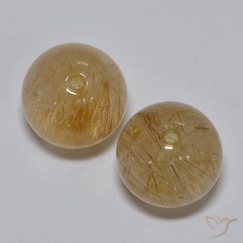 10.76ctw Natural Marrón leonado claro Cuarzo rutilo, Esfera / Bola, Transparente
