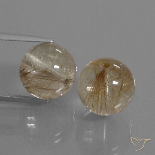 20.78ctw Natural Marrón leonado muy claro Cuarzo rutilo, Esfera / Bola, Transparente