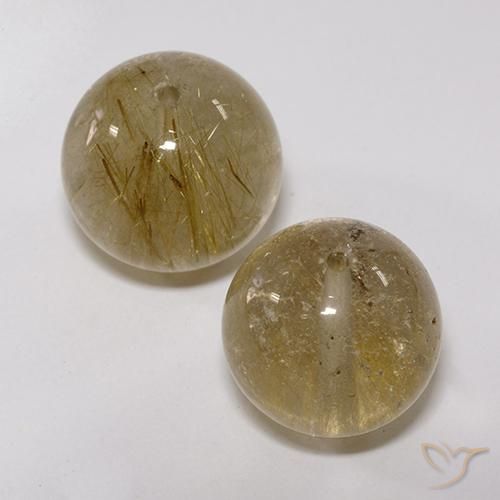 27.60ctw Natural Marrón-dorado muy claro Cuarzo rutilo, Esfera / Bola, Transparente