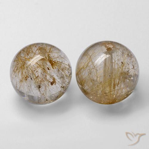 27.14ctw Natural Marrón cálido Cuarzo rutilo, Esfera / Bola, Transparente