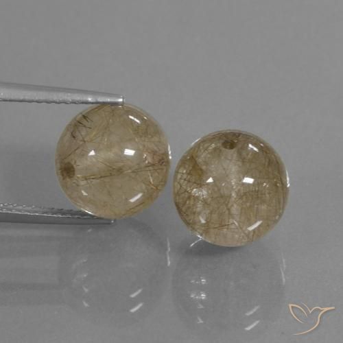 15.89ctw Natural Marrón claro Cuarzo rutilo, Esfera / Bola, Transparente