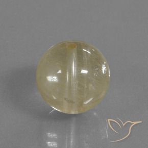 Cuarzo rutilo Amarillo claro natural de 10.33 ct, Esfera / Bola, Transparente