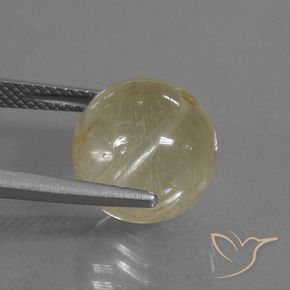 Cuarzo rutilo Amarillo claro natural de 10.33 ct, Esfera / Bola, Transparente