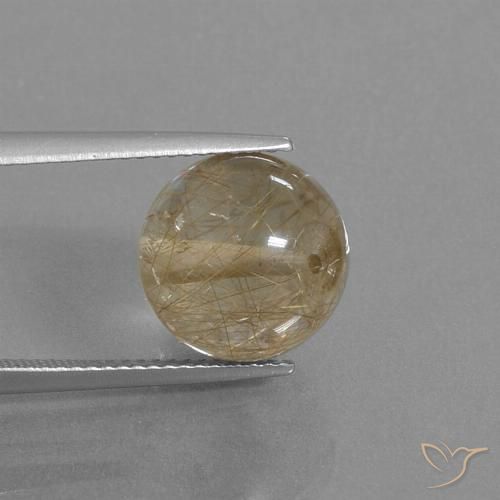 10.50ct Natural Marrón-dorado muy claro Cuarzo rutilo, Esfera / Bola, Transparente