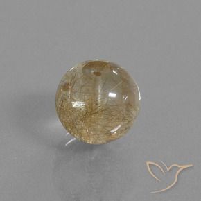 Cuarzo rutilo Marrón-dorado muy claro natural de 10.50 ct, Esfera / Bola, Transparente