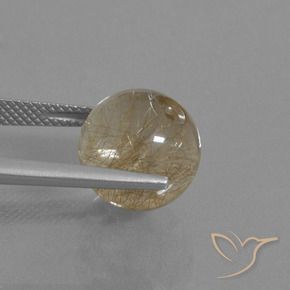 Cuarzo rutilo Marrón-dorado muy claro natural de 10.50 ct, Esfera / Bola, Transparente