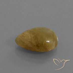 Cuarzo rutilo Marrón-dorado muy claro natural de 6.05 ct, En forma de pera, Translúcido