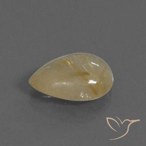 Cuarzo rutilo Amarillo toscana natural de 5.35 ct, En forma de pera, Transparente