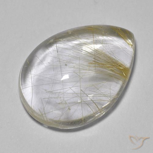 6.04ct Natural Amarillo claro Cuarzo rutilo, En forma de pera, Transparente
