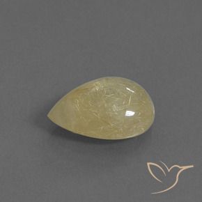 Cuarzo rutilo Amarillo terroso claro natural de 5.78 ct, En forma de pera, Transparente