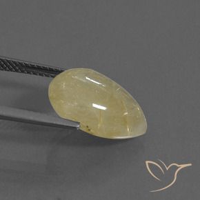 Cuarzo rutilo Amarillo terroso claro natural de 5.78 ct, En forma de pera, Transparente