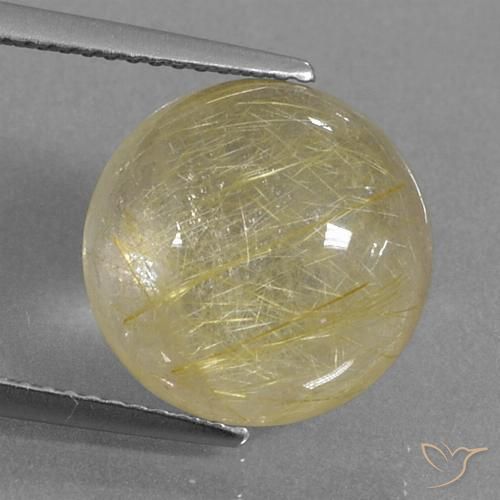 8.60ct Natural Amarillo dijón muy claro Cuarzo rutilo, Redondo, Transparente